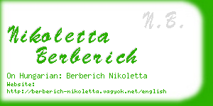 nikoletta berberich business card